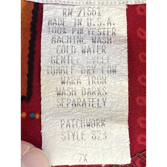 Maggie Sweet Size 2X Colorful Flowers Patchwork Soft Satin Tunic - Picture 4 of 5